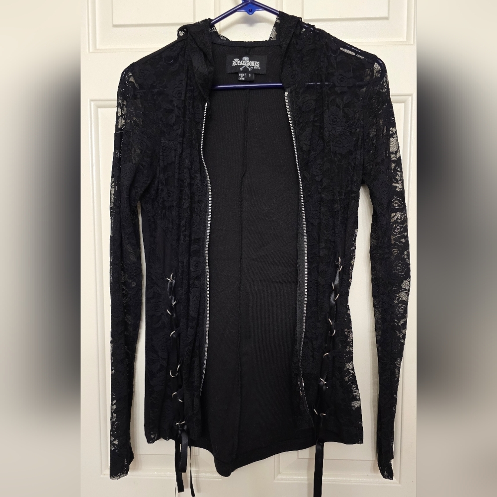 Royal Bones By Daang Black Lace Girls Hoodie